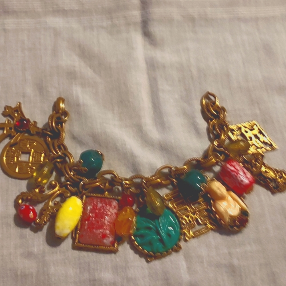 Vintage Napier Oriental  charm bracelet